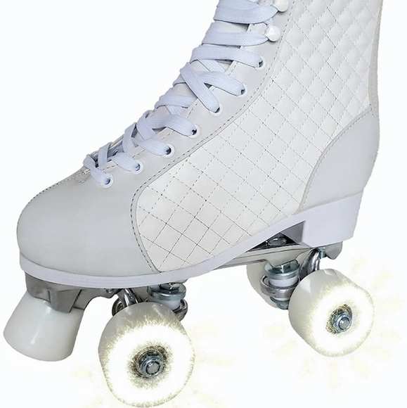 Brand NEW Classic White High Roller Skates light up Wheels - Picture 3 of 4